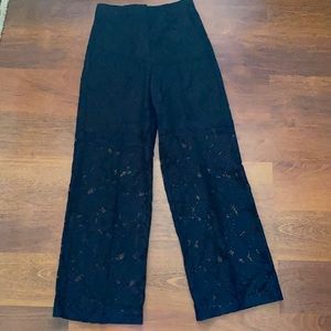 H&M Black Lace Straight Cut Trousers
